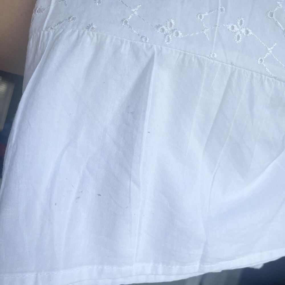 Claudia Richard White Boho Maxi Skirt Plus Size 1X Eyelet Tiered Elastic Waist - Picture 9 of 9